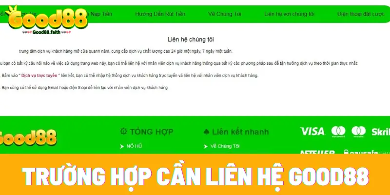 Trường hợp người chơi nên liên hệ CSKH