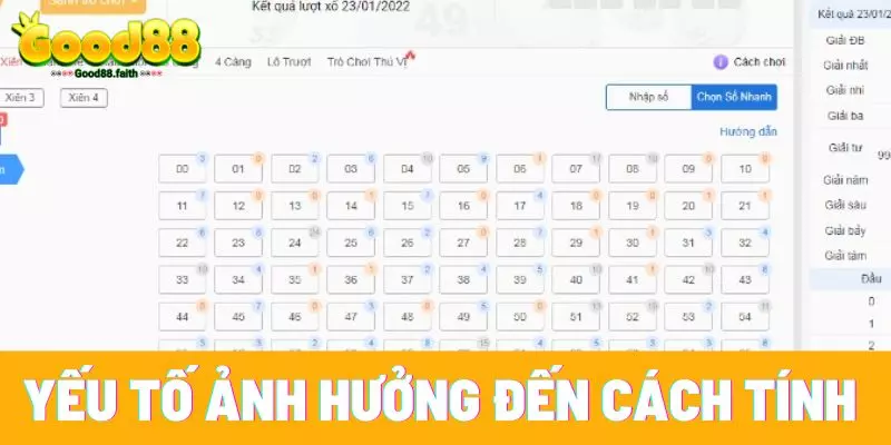 Các yếu tố ảnh hưởng đến cách tính lô xiên 3