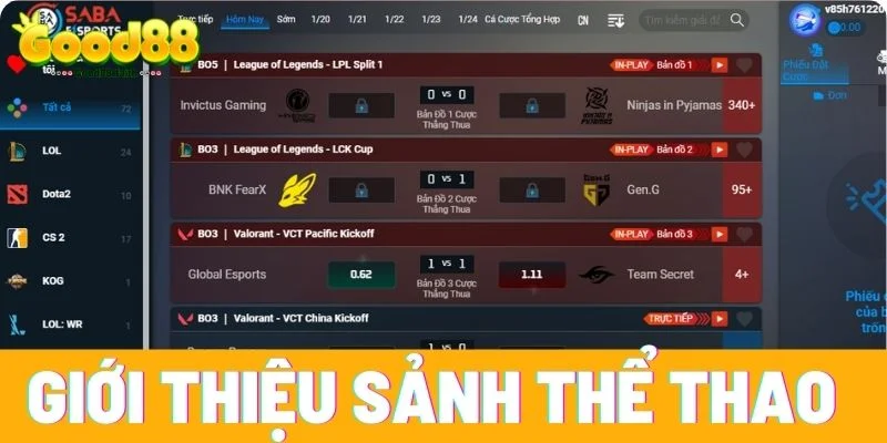 Giới thiệu về sảnh thể thao Good88